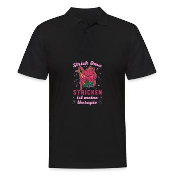 Knitting Knitter Crochet Wool Yarn Crochet Hook - Men's Polo Shirt - black - Front - Kai (181cm)