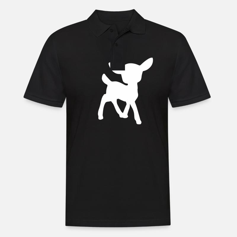 Rehkitz - Männer Poloshirt - Schwarz