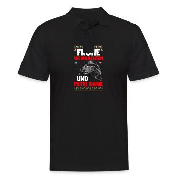 Santa Claus Fishing Christmas Party Christmas - Men's Polo Shirt - black - Front - Kai (181cm)