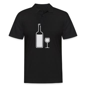 Wein - Männer Poloshirt - Schwarz - Vorne - Kai (181cm)