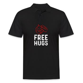 Free Hugs - Drôle de Brésilien Jiu-Jitsu BJJ - Polo Homme - noir - Devant - Kai (181cm)