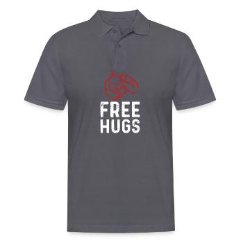 Free Hugs - Drôle de Brésilien Jiu-Jitsu BJJ - Polo Homme - charbon - Devant - Nico (186cm)