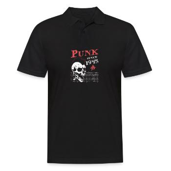 Punks Not Dead, punk depuis 1945, 79 ans et - Polo Homme - noir - Devant - Kai (181cm)