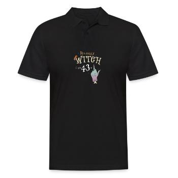 44th Birthday Witch Funny Halloween - Yes It's My - Men's Polo Shirt - black - Front - Kai (181cm)