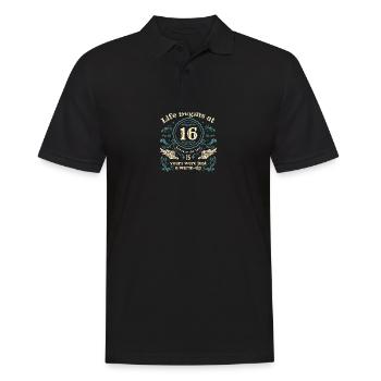La vie commence à 16 ans Vêtements pour 16 ans d’années - Polo Homme - noir - Devant - Kai (181cm)