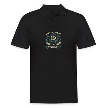 Das Leben beginnt Mit 19 Jahren waren die letzten 18 Jahre nur ein - Männer Poloshirt - Schwarz - Vorne - Kai (181cm)