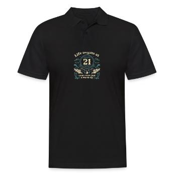 21st Birthday - Vintage 21 Years Old - Life - Men's Polo Shirt - black - Front - Kai (181cm)