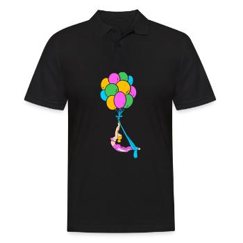 Yoga aérien Air Yoga - Polo Homme - noir - Devant - Kai (181cm)