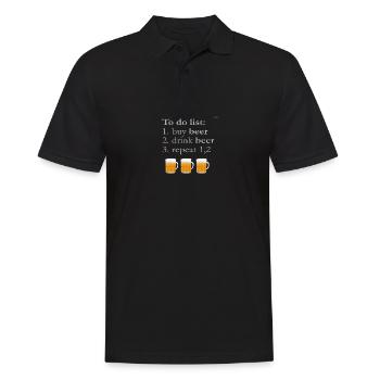 Beer to do list - color - Men's Polo Shirt - black - Front - Kai (181cm)