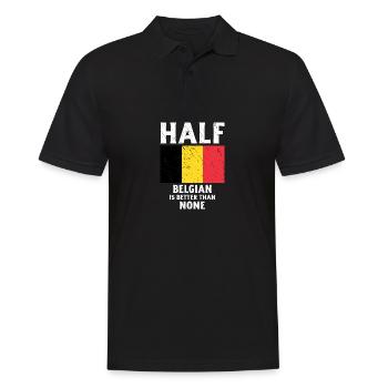 Der halbe Belgier ist besser als keine Nationalfla - Männer Poloshirt - Schwarz - Vorne - Kai (181cm)