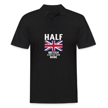 Die halbe Britin ist besser als keine Nationalflag - Männer Poloshirt - Schwarz - Vorne - Kai (181cm)