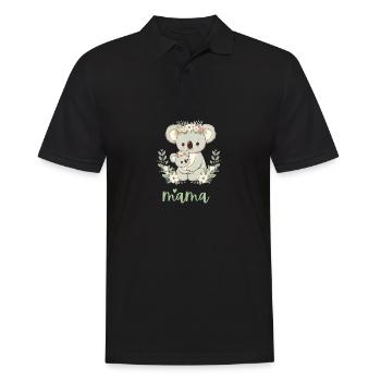 Maman Koala ours câlin I Couronne florale maman I Koala - Polo Homme - noir - Devant - Kai (181cm)