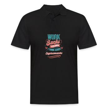 Work Sucks Less When I Think About - Men's Polo Shirt - black - Front - Kai (181cm)