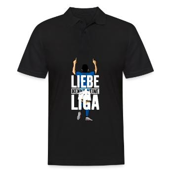 LIEBE KENNT KEINE LIGA - Männer Poloshirt - Schwarz - Vorne - Kai (181cm)