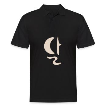 Moon 달 ❍ Hangul | Stellar System | Korea | Seoul - Männer Poloshirt - Schwarz - Vorne - Kai (181cm)