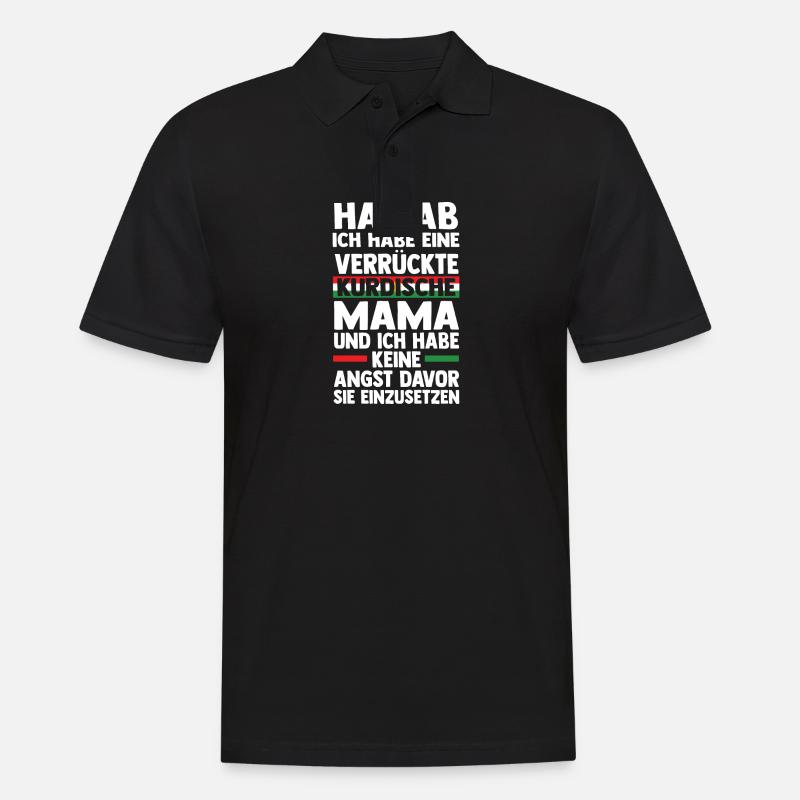 Kurden Mama Mutter Kurdistan - Männer Poloshirt - Schwarz
