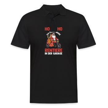 Père Noël moto Noël Noël - Polo Homme - noir - Devant - Kai (181cm)