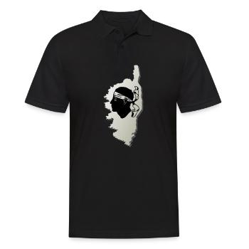 Carte de l’île de Corse en Corse France - Polo Homme - noir - Devant - Kai (181cm)