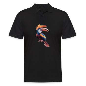 Vibrant Spectrum Finch - Men's Polo Shirt - black - Front - Kai (181cm)