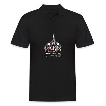 Süße Paris Frankreich Urlaubsliebhaber lustige Rei - Männer Poloshirt - Schwarz - Vorne - Kai (181cm)