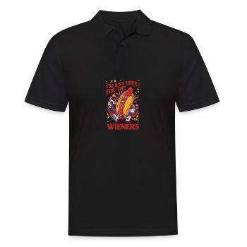 Je suis juste là pour les saucisses fumées Hot Dog du 4 juillet - Polo Homme - noir - Devant - Kai (181cm)