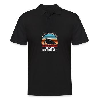 I Can't Talk Right Now I'm Doing Hot Dad Shit - - Men's Polo Shirt - black - Front - Kai (181cm)