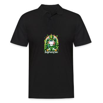 Lepricorn St. Patrick's Day Einhorn Kleeblatt - Männer Poloshirt - Schwarz - Vorne - Kai (181cm)