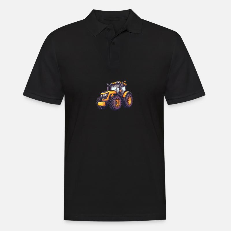 Niedlicher Traktor - Männer Poloshirt - Schwarz
