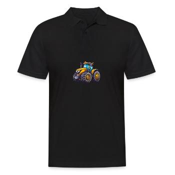 Niedlicher Traktor - Männer Poloshirt - Schwarz - Vorne - Kai (181cm)
