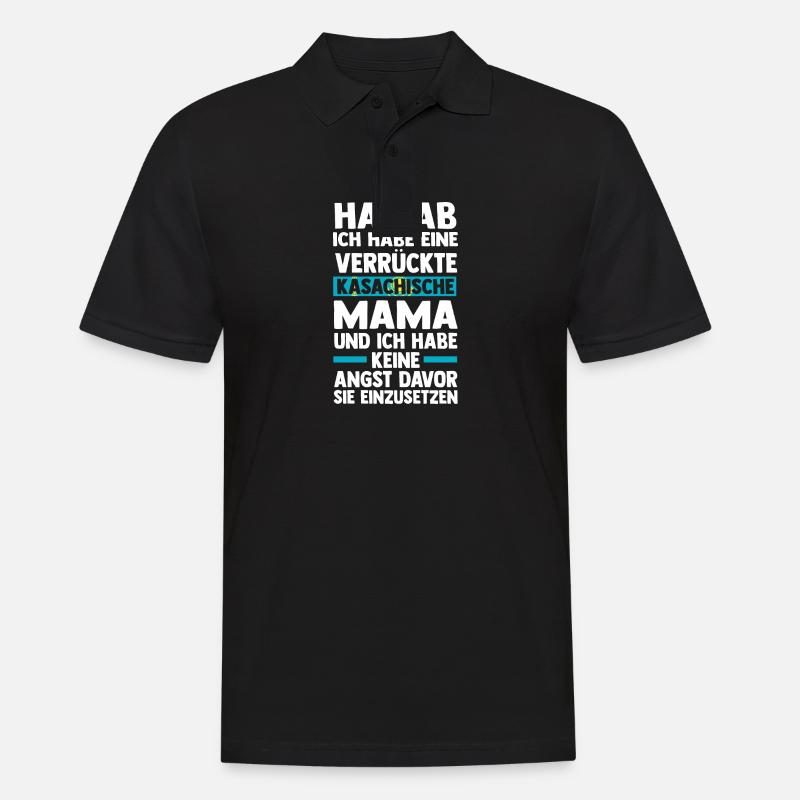Kasachen Mama Mutter Kasachstan - Männer Poloshirt - Schwarz