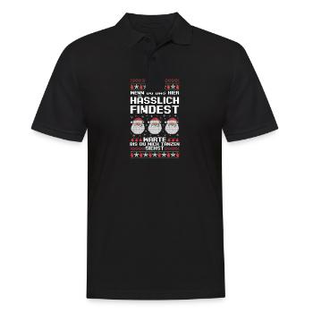 Weihnachtsmann Weihnachtsfest Ugly Christmas - Männer Poloshirt - Schwarz - Vorne - Kai (181cm)