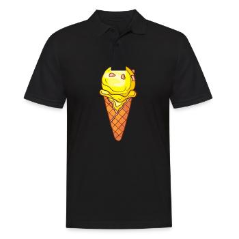Crème glacée, crème glacée, crème glacée, crème glacée, boule, crème glacée, sundae - Polo Homme - noir - Devant - Kai (181cm)