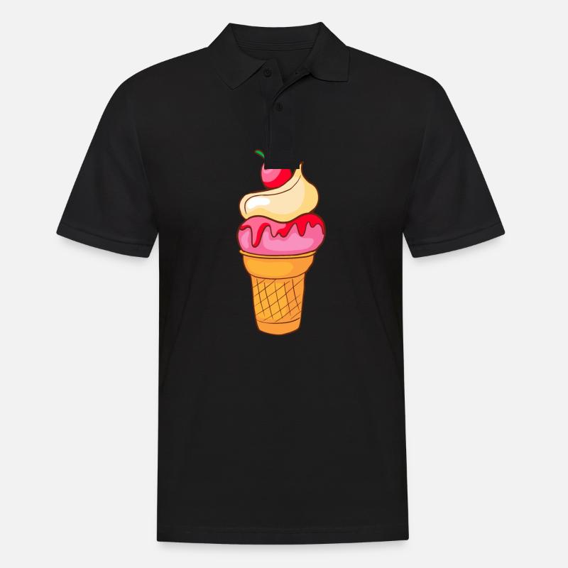 Eis Speiseeis Eiskrem Eiscreme Kugeleis Eisbecher - Männer Poloshirt - Schwarz