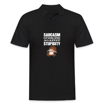 Natürliche Verteidigung Sarkastische Person Gesche - Männer Poloshirt - Schwarz - Vorne - Kai (181cm)
