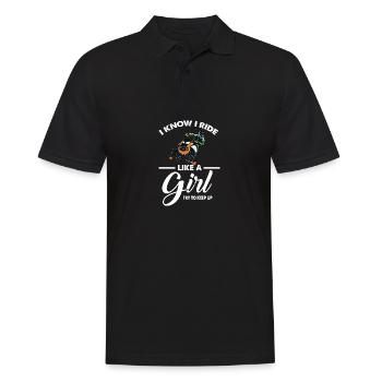 Schneemobilfahrt lustiges Zitat wie ein Mädchen Wi - Männer Poloshirt - Schwarz - Vorne - Kai (181cm)