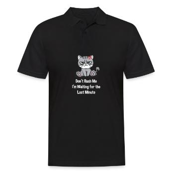 Eile nicht, ich warte auf die letzte Minute lustig - Männer Poloshirt - Schwarz - Vorne - Kai (181cm)