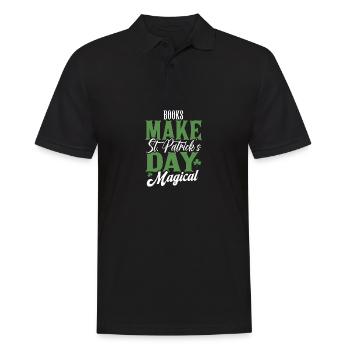 Les livres font de la Saint-Patrick une célébration magique - Polo Homme - noir - Devant - Kai (181cm)