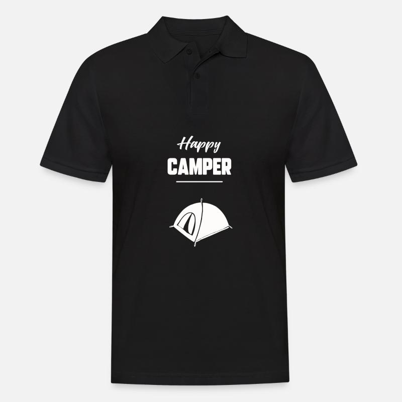 Glücklicher Camper - Männer Poloshirt - Schwarz