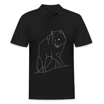 Wolf - Männer Poloshirt - Schwarz - Vorne - Kai (181cm)