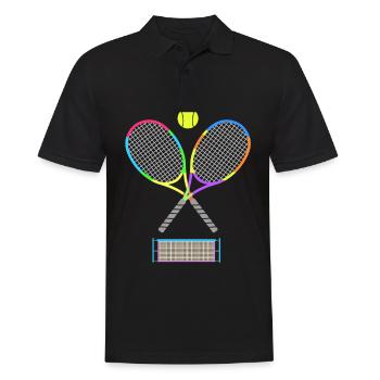 Tennis rackets and ball - gift idea - Men's Polo Shirt - black - Front - Kai (181cm)