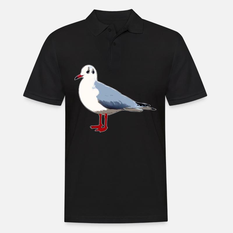 Möwe - Männer Poloshirt - Schwarz