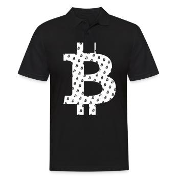 Bitcoin Logo Symbol Muster Pattern - Men's Polo Shirt - black - Front - Kai (181cm)