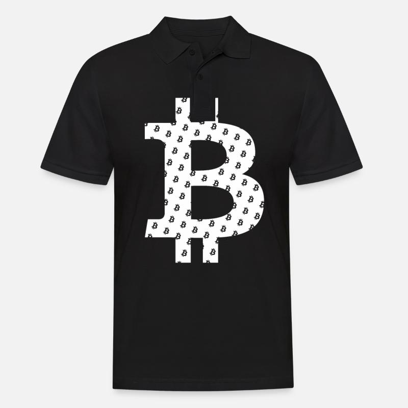 Bitcoin Logo Symbol Muster Pattern - Männer Poloshirt - Schwarz