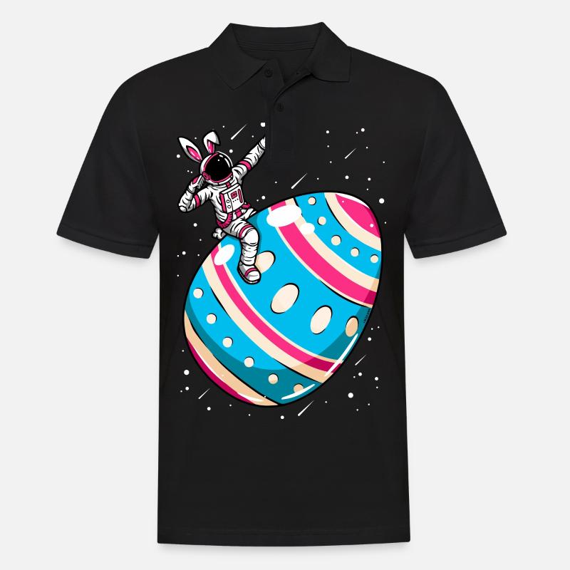 Astronaut - space easter egg - Men's Polo Shirt - black