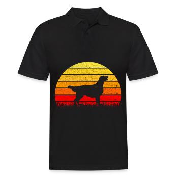 Flat Coated Retriever Sonnenaufgang - Männer Poloshirt - Schwarz - Vorne - Kai (181cm)