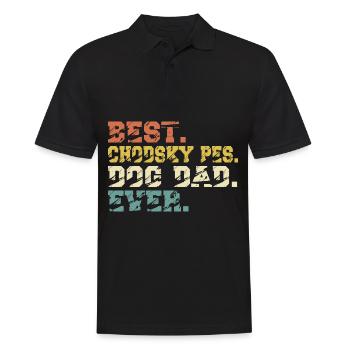 Chodsky Pes Dogs Papa Saying Retro - Men's Polo Shirt - black - Front - Kai (181cm)