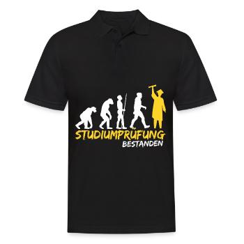 Studium Prüfung bestanden Evolution Student witzig - Männer Poloshirt - Schwarz - Vorne - Kai (181cm)