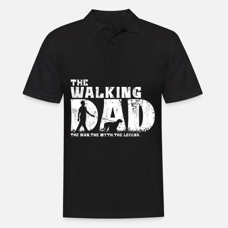 Kromfohrländer Kromi Hund Papa Walking Dad - Männer Poloshirt - Schwarz