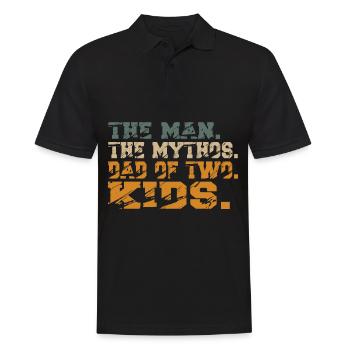 Papa von Zwei Zweites Kind Baby Retro Spruch - Männer Poloshirt - Schwarz - Vorne - Kai (181cm)