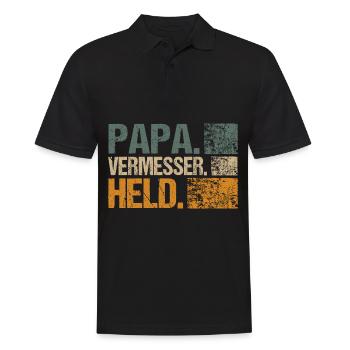 Vermesser Geometer Papa Held Geschenkidee - Männer Poloshirt - Schwarz - Vorne - Kai (181cm)